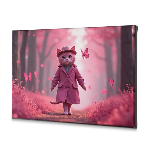 Assiettes décoratives chat rose : sublimez un mur vide avec ce tableau décoratif