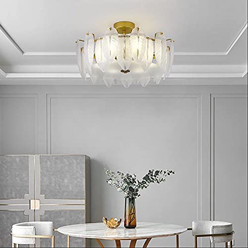 Plafonnier cristal doré compact pour illuminer les petits plafonds - 6