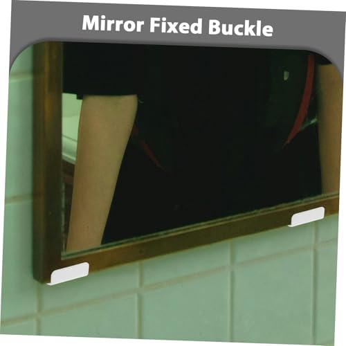 Image of ORFOFE Heavy Duty Metal Mirror Clamp Kit Wall Mounting Hooks Adhesive Pads for Frameless Mirror Holder