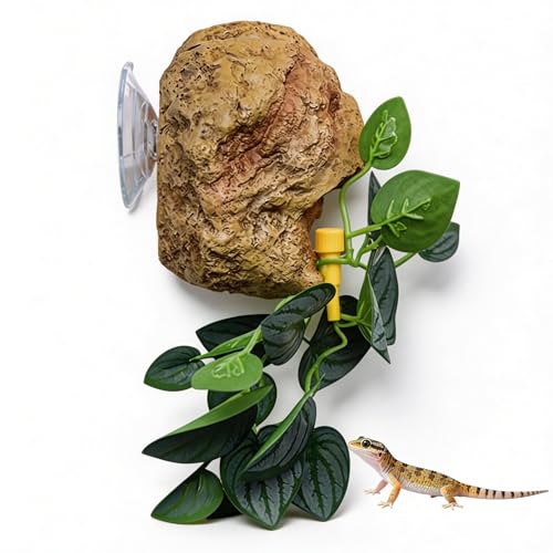 Reptile Water Dish with Adjustable Drip Wall-Mounted Slow Dripper for Terrarium Leak-Proof Water Bowl for Bearded Dragon Gecko Lizard Snake and Small Reptiles Habitat