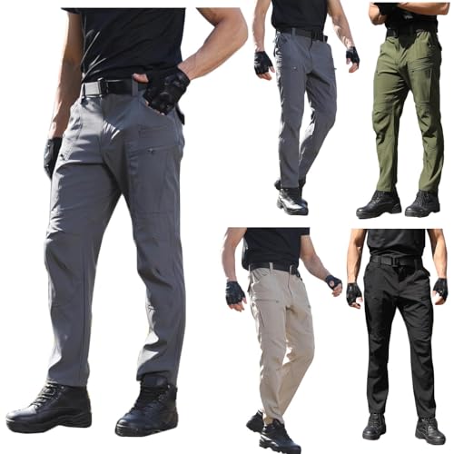 Men's Tactical Cargo Pants Casual Lightweight Outdoor Hiking Pants Athletic Joggers Sweatpants with Multi Pockets
