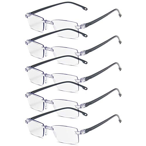 Image of AUGEN Blue Block Rimless Reading Glasses Black Clear Unisex Free Size Power