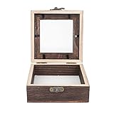 MUCKLILY Boîte à Échantillons En Bois Carbone 10x10x4,5 Cm Couvercle Transparent, Boît...