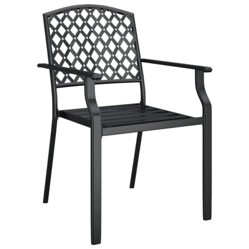 Salon de jardin en acier robuste anthracite table 80 cm style moderne - 6