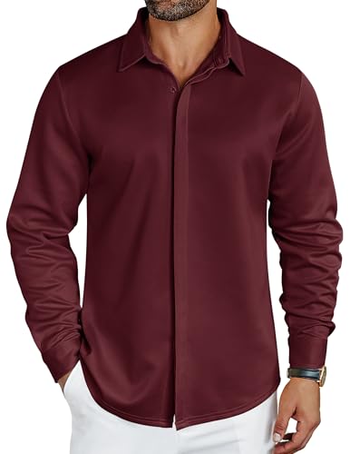 COOFANDY Mens Long Sleeve Wrinkle Free Shirts Casual Button Down Shirt Stretch Dress Shirt