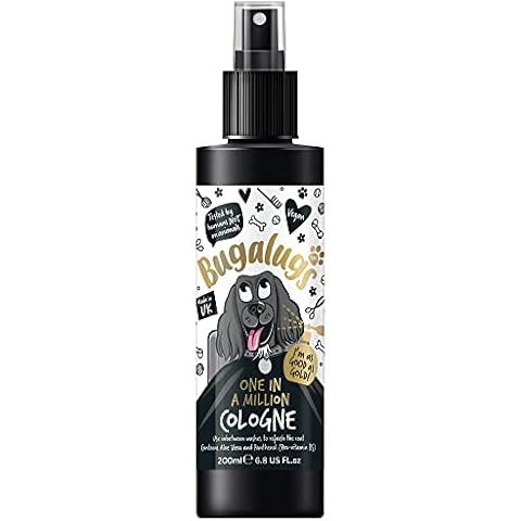 BUGALUGS Dog perfume - One In A Million dog spray with Distinctive Fragrance - Vegan dog cologne is a dog deodoriser spray. dog perfume spray dog deodorant (200ml) Cover