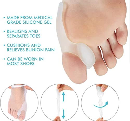 Image of Toe Separator for Feet Toe Spacers Correct Toes Yoga Silicone Hammer Toe Corrector for Women & Men Correct Toe Straighteners for Overlapping Toes (All Finger Toe Separator) (MAX +)