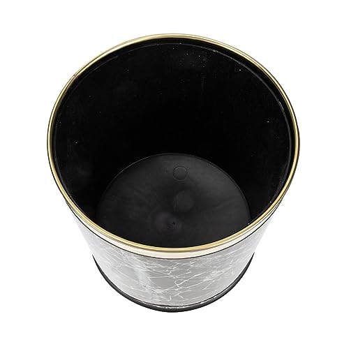 Caneca de basura rectangular de mármol negro PRETYZOOM miniatura 1
