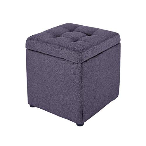 Tabouret de rangement gris foncé coffre repose-pieds cube