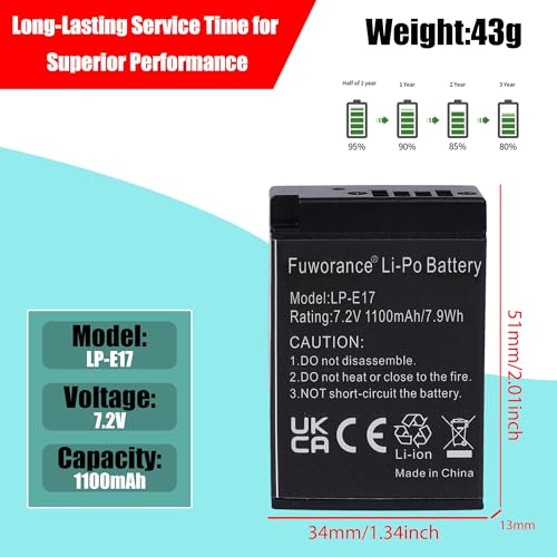 Batería de repuesto LP-E17 para solucionar problemas de carga en EOS M6 5