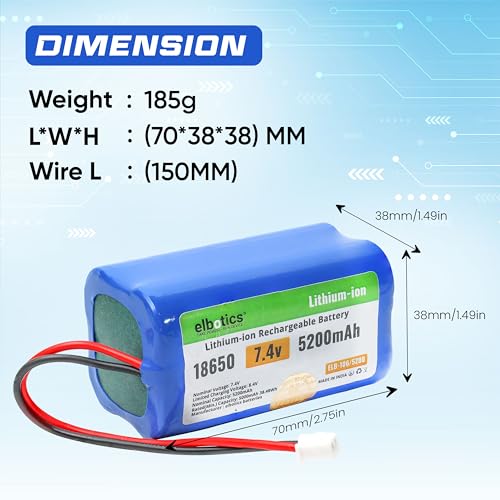 Image of 7.4V 5200mAh Li-ion Rechargeable Battery Pack JST-XH 2.54 /2P Plug Lithium-ion Batteries for Electronics Products Toys Lighting Bluetooth Equipment Fit for RC Helicopter Car Truck & RC Boats