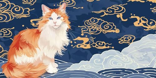 Diamond Painting Adulte Chat : idée cadeaux originale en toile 70 x 140 cm