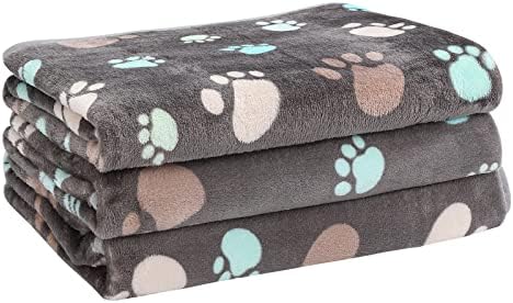 3 Pack Dog Blanket Soft Warm Flannel Cat Blanket, Great Pet Throw for Cats,Puppy,Small Medium Large Dog,23 x 16 Inches
