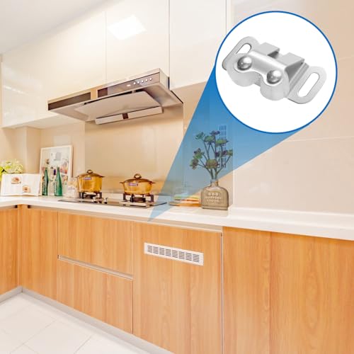 INCREWAY 20 Sets Cabinet Latch Double Roller Catch Hardware para Puertas de Gabinete de Cocina y Clósets, color Plateado miniatura 5