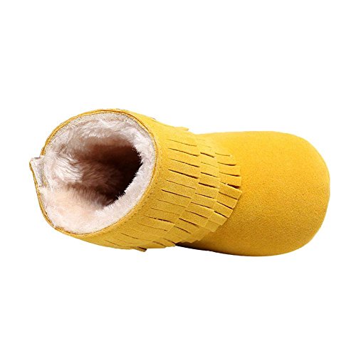 Amazingdeal Botas de borla para bebês recém-nascidos, macias, de fleece, calçado de primeira viagem,