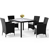 【 Hochwertige Gartenmöbel 】Exklusive Poly Rattan Sitzgruppe in schwarz für 4 Personen von CASARIA aus dem Hause DEUBA – Exklusive Gartenmöbel für Ihre Terrasse oder Garten!