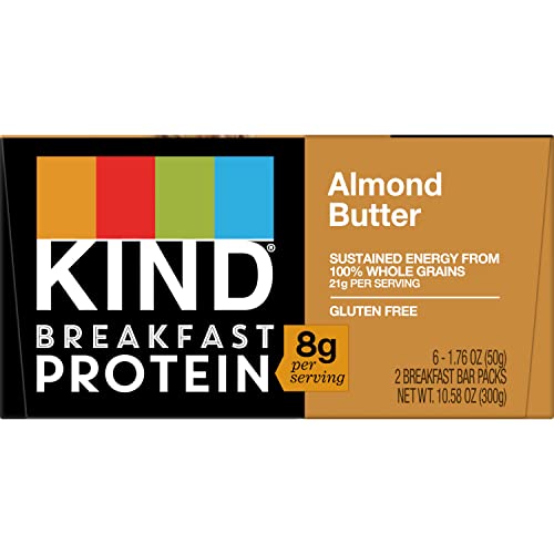Kind Breakfast, Healthy Snack Bar, Almond Butter, Gluten Free Breakfast Bars, 8G Protein, 1.76 Oz Packs (6 Count) #TOP2