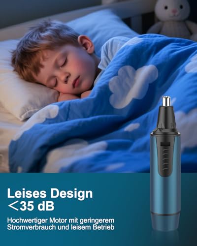 Nasenhaartrimmer Herren, USB Wiederaufladbar Nasenhaarschneider 3 in 1 Set Ohrhaarschneider mit Doppelschneideklingen, Schmerzfreier Augenbrauen und esichtshaartrimmer für Männer und Frauen