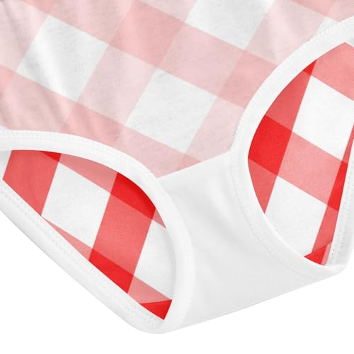Red White Checkered Toddler Underwear Floral 2t Cotton Little Girl Panties Fun Undies Kids Briefs 5