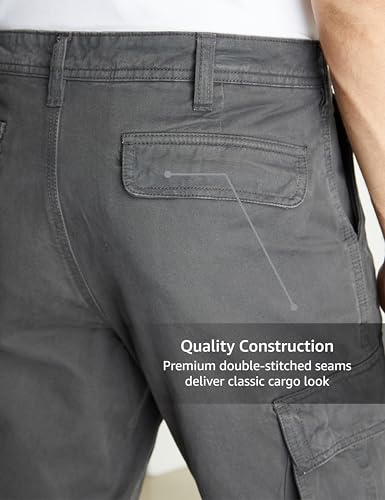 Image of Symbol Premium Men's Regular Fit Washed Cargo Pants (Pure Cotton | Relaxed Fit)