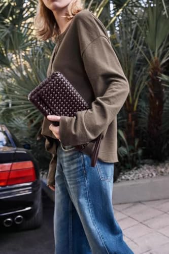 Woven Crescent Hobo Bags Women Trendy PU Leather Underarm Shoulder Bag Cute Crossbody Purse Top-Handle Tote Handbag 20252