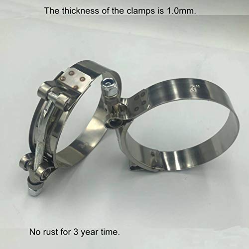 T Bolt Clamps Heavy Boost Hose Pipe 76.1mm Turbo Intercooler Kit Performance Aftermarket Radiator Accessories Automotive Universal Vehicle Parts Stainless Steel304 Nylone Insert Locknut (3.0INCH) - Thumbnail 4
