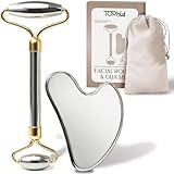 Stainless Steel Face Roller & Gua Sha Facial Tools, Face Massager for Self Care, Roller for face, Jawline Sculpting and Puffiness Reducing