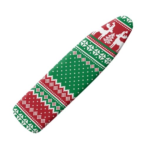 Funda Tabla de Planchar Cervo Rojo Verde Funda Plancha Universal Ajustable Bordes Elásticos Antideslizantes Resistente al Calor Poliéster Fácil de Quitar y Lavar (S)