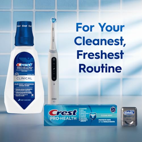 Crest Pro-Health Clinical Mouthwash with CPC, Alcohol Free, Gingivitis Treatment, Deep Clean Mint, 473 Ml (16 fl oz), 4 Count - image 8