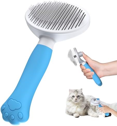 Cepillo para Gatos y Perros Zivacate [Agarre Ergonómico y Limpiez...