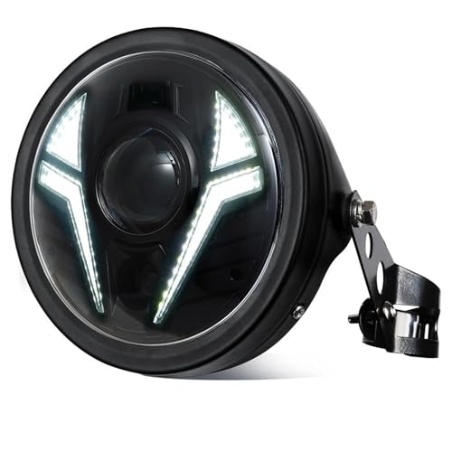 Antibrouillards longue portée phare de moto blanc ambre DRL 7 pouces avec support