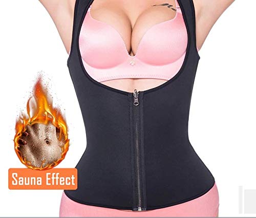 Cinta Modeladora Emagrecedora Térmica Feminina Com ziper (Preto/Azul, XXG)