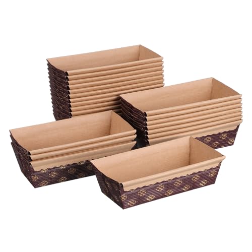 ROMISBABA Teglie Di Carta Per Panettone Mini 150x65x50mm Resistenti All’alta Temperatura Design Antiolio Per Cottura Al Forno Di Pane e Dolci Natalizi Confezione Da 25 Pezzi Per Uso Monouso Domestico