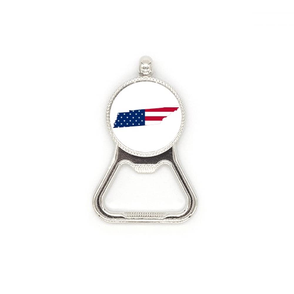 Décapsuleur acier inoxydable drapeau USA résistant avec carte étoiles et rayures gravée