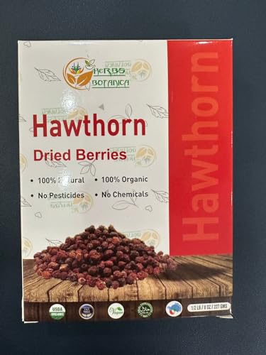 Herbs Botanica Organic Hawthorn Berry Hawthorne Berries/Crataegus Sanguinea Dried Superfood Natures Remedy Harvested with Care Non GMO 1/2 lb / 8 oz