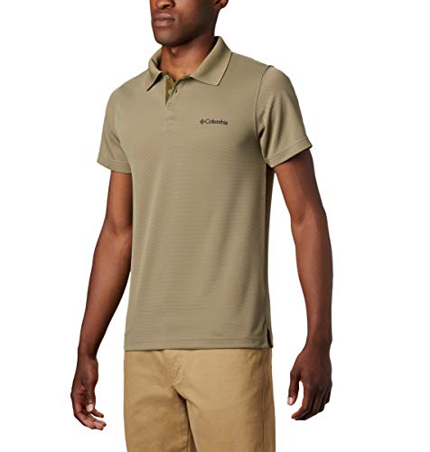 Columbia Men's Utilizer Short Sleeve Wicking Polo with UV Protection, Sage, Large