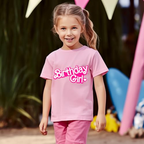 Image of Birthday Girl Shirt 2nd 3rd 4th 5th 6th 7th Girls Birthday Tshirts Cotton Short Sleeve Tee Tops Outfit