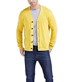 Gilboa Men's 100% Cotton Cardigan Sweater, Yellow, XXXL