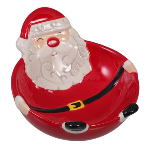 CAXUSD Xmas Santa Candy Bowl Porcelain Salad Bowl Stylish Kitchen Bowl for Serving Fruits