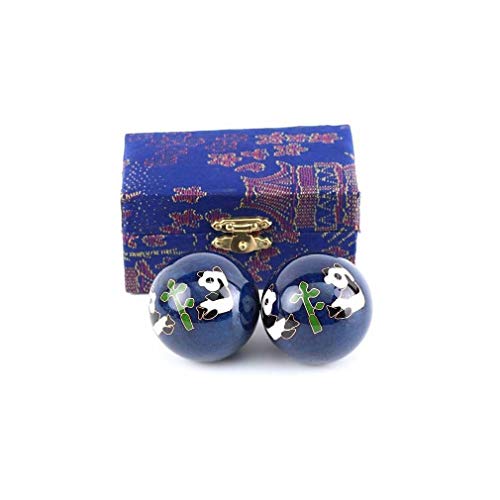 lachineuse - Coffret Boules Qi Gong Panda - Boules Chinoises Anti Stress en Émail ⌀ 45 mm - Boules de Santé - Coffret Cadeau Relaxation Zen - Objet Asiatique Japon...