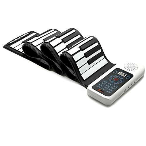 Lujex keyboard piano Standard 88 Keys Portable Roll Up Piano for kids adults (White, 88Keys)