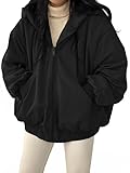 EMMIOL Womens Winter Coats Hooded Fleece Puffer Reversible Long Sleeve Oversized Full Zipper Warm Jackets