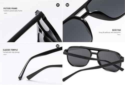 Retro Square Aviator Sunglasses Women Men UV400 Vintage Trendy Rivet Narrow Frame Sun Glasses SG971134