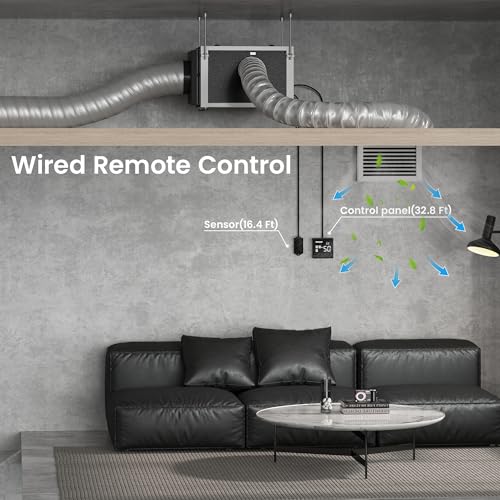 Waykar 158 Pints Crawl Space Dehumidifier with Remote Control up to 6,500 sq. ft., Dual Duct HVAC Commercial Whole-House Dehumidifier for Basement, Industry Water Damage Unit - 5-Year Quality Coverage