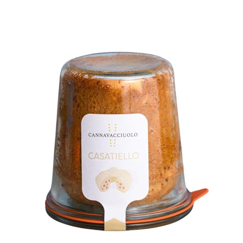 Cannavacciuolo | Casatiello Napoletano Artigianale con Salame, Pancetta, Caciocavallo e Pecorino, Ricetta Originale Pasquale, esclusiva realizzazione a vasocottura, 210g