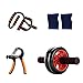 Bulawlly AB Roue Rouleau Kit Abdominale Presse Roue Rouleau avec Push-up Bar, Fitness Bras Taille Exercice Tapis de Remise en Forme Fitness Equipment Muscle Abdominal Rouleau,Noir