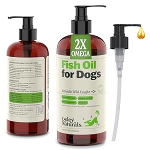 Deley Naturals Dog Fish Oil Icelandic 2X Omega – Dog Itching Skin Relief with Omega 3 6 9 for Allergies, Coat & Heart – Omega 3 Fish Oil for Dogs Skin Irritation – 32oz Omega Oil for Dogs Made in USA