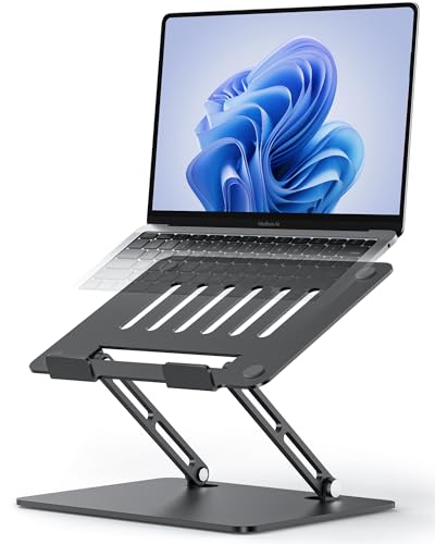 LOXP Support réglable pour ordinateur portable, support ergonomique pour bureau, support en aluminium ventilé pour ordinateur portable, compatible avec MacBook Pro Air, HP, Dell 10-15,6" et tous les