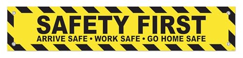Petite bannière en vinyle Any Business Safety First durable et lisible