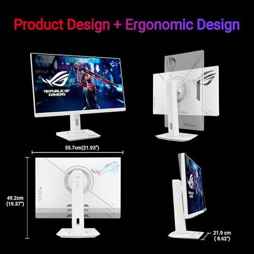 ASUS ROG Strix 25” (24.5-inch viewable) 1080P HDR Gaming Monitor (XG259QNG-W) - White, Full HD, 380Hz, 0.3ms, Fast IPS, Low Motion Blur Sync, FreeSync Premium, DisplayWidget, Ergonomic, 3 yr Warranty by ASUS - Image 6